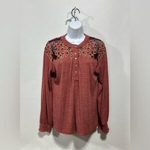 Miss Me Maroon Floral Blouse Women’s Size XL